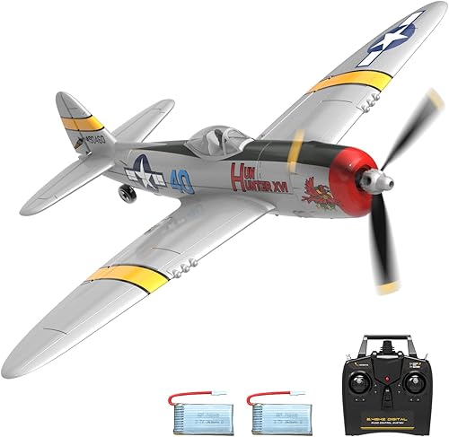Miniatura 10 de VOLANTEXRC Avión de control remoto RC 4-CH P40 Warhawk RTF Avión de control remoto para principiantes y expertos con sistema estabilizador Xpilot,