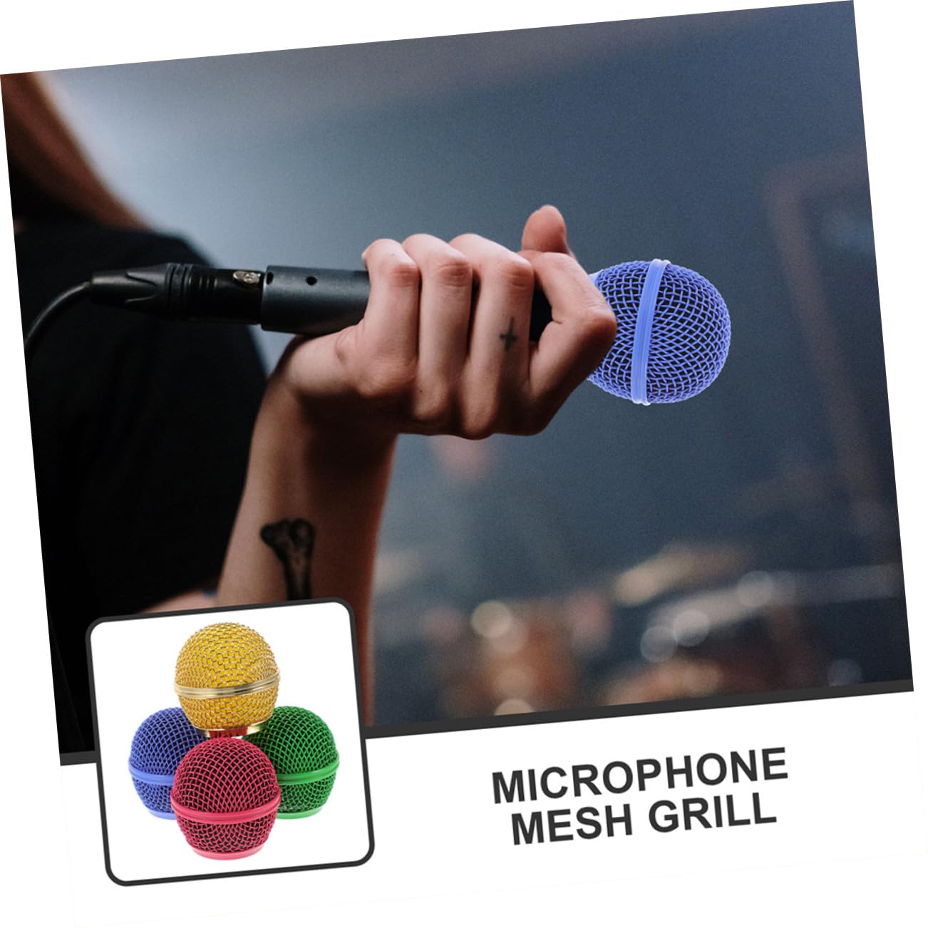 8piezas Rejilla Metálica Para Micrófono Repuesto De Cabezal De Rejilla Unidades Compatible Accesorios Para Micrófonos Inalámbricos