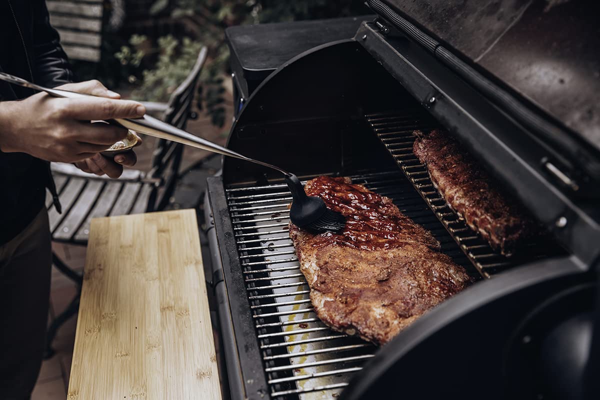 Moesta BBQ 19910 Simple BBQ-Pinsel - Grillpinsel aus Edelstahl mit XL-Silikon-Bürstenkopf, Marinierpinsel fürs Grillen