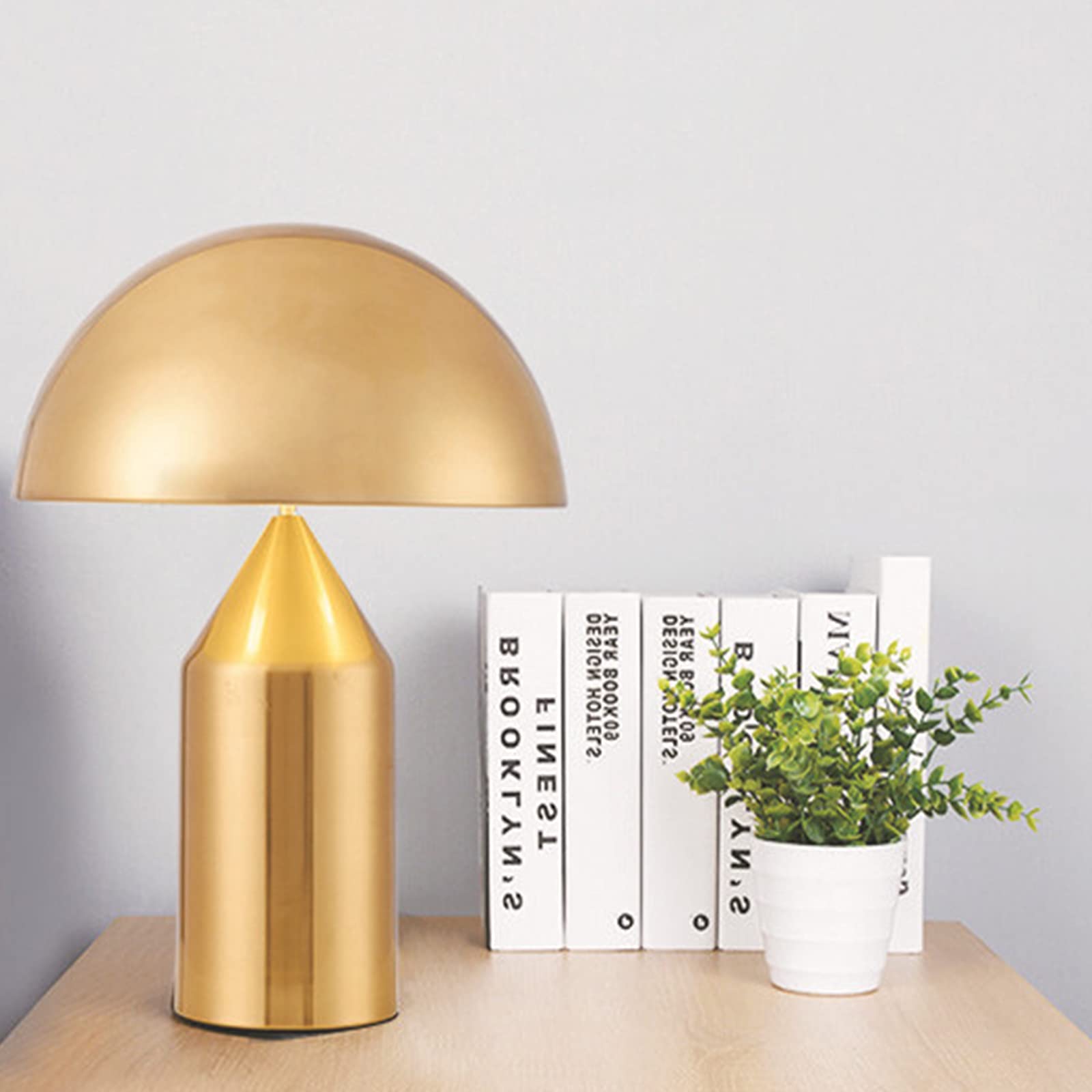 Lampe Champignon Moderne LED Lampe de Chevet Lampea Poser Protection Yeux Bureau Chambre Salon Hôtel Métallique 28x40CM,Gold