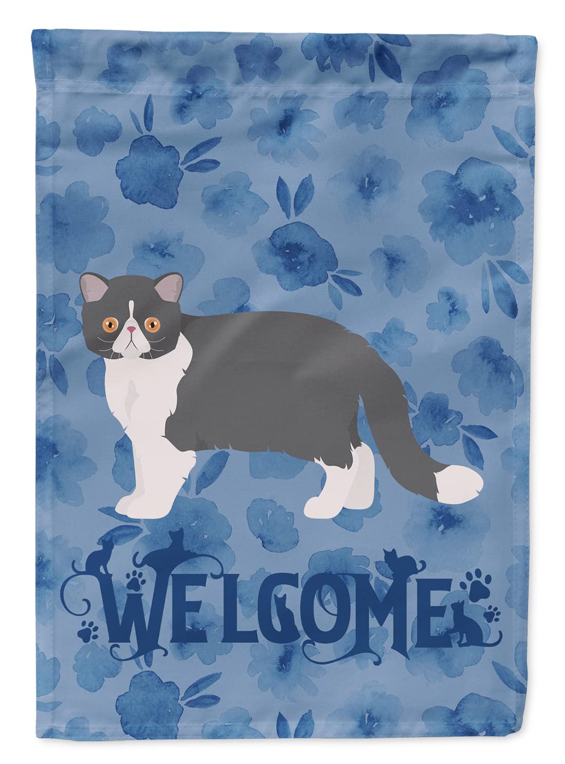 Caroline's Treasures CK4887CHF Exotic Shorthair #2 Cat Welcome House Flag Large Porch Sleeve Pole Decorative Outside Yard Banner Artwork Wall Hanging, Polyester, House Size, Multicolor