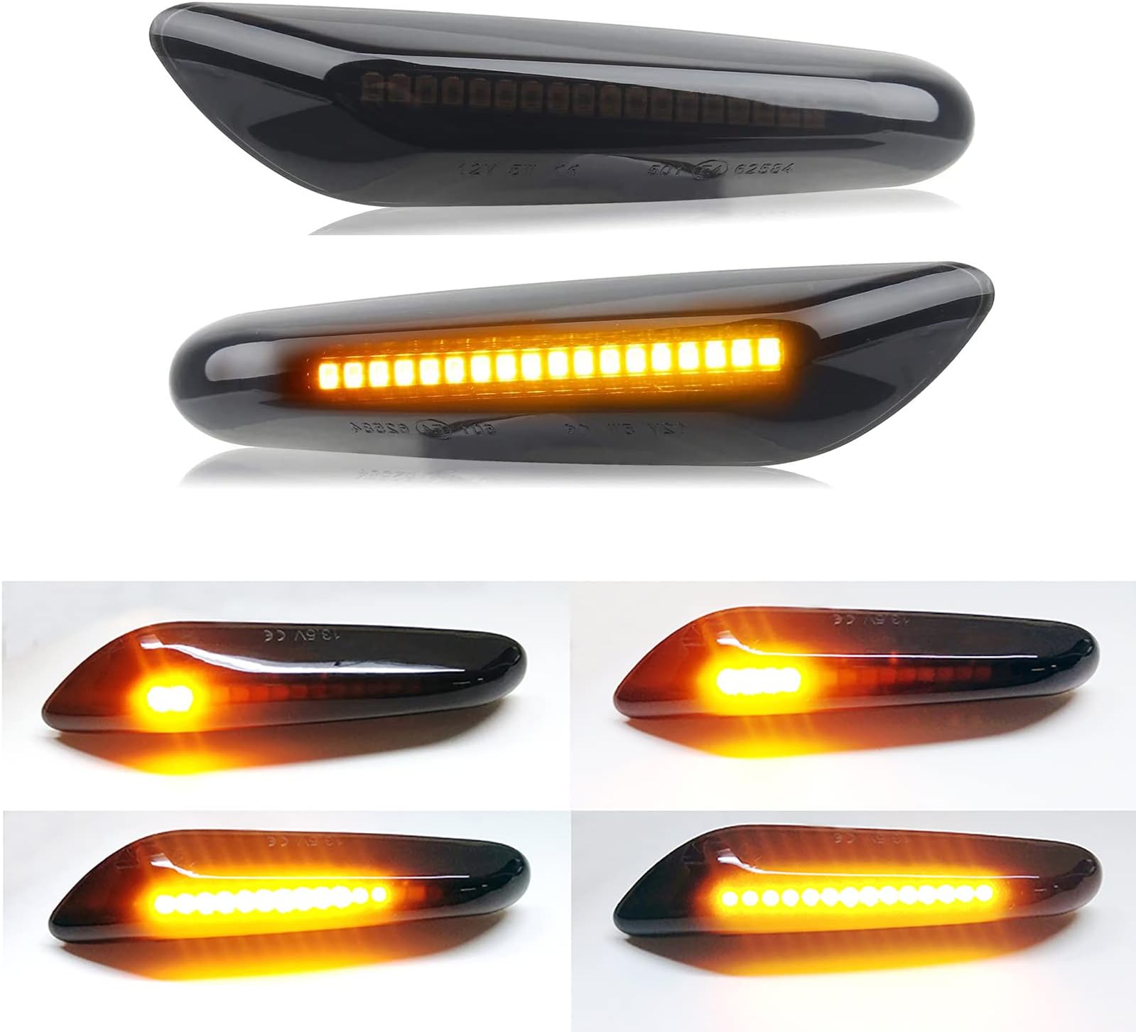 Sequential LED Side Marker Turn Signal Light Compatible with BMW E90 E91 E92 E93 E46 E60 E61 E81 E82 E87 E88 E83 E84 X1 X3