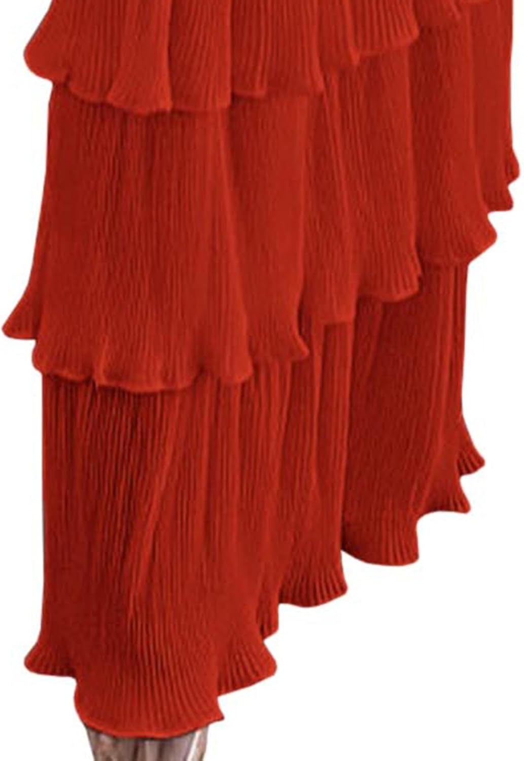 Sexyshine Women's Tube Top Ruffled Tiered Maxi Dress Sleeveless Backless Bodycon Smocked Shirred Party Holiday Long Dress - Image 5