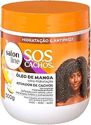 Salon Line, Ativador de Cachos, SOS Cachos, Óleo de Manga, Vegano - Para Cabelos Ondulados, Cacheados e Crespos, 500 g