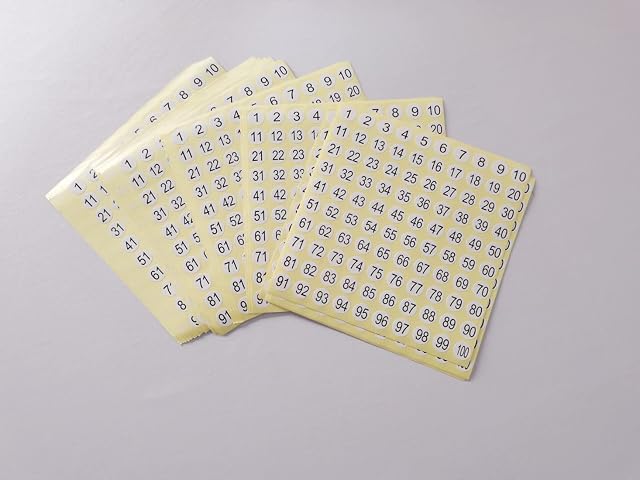 30 Sheets 1-100 Numbers Number Labels Round Number Label Stickers, 3000pcs Self-Adhesive Number Labels for Home and Office, Inventory Organization