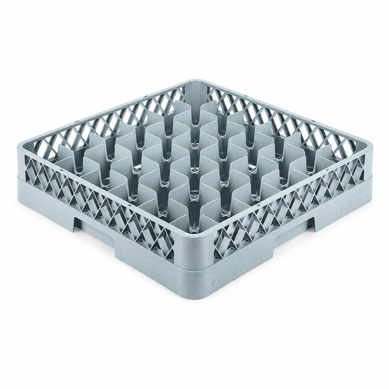 36-Compartment Gray Full-Size Glass Rack by Glownary – Plastic, Gray, Model 274rk36