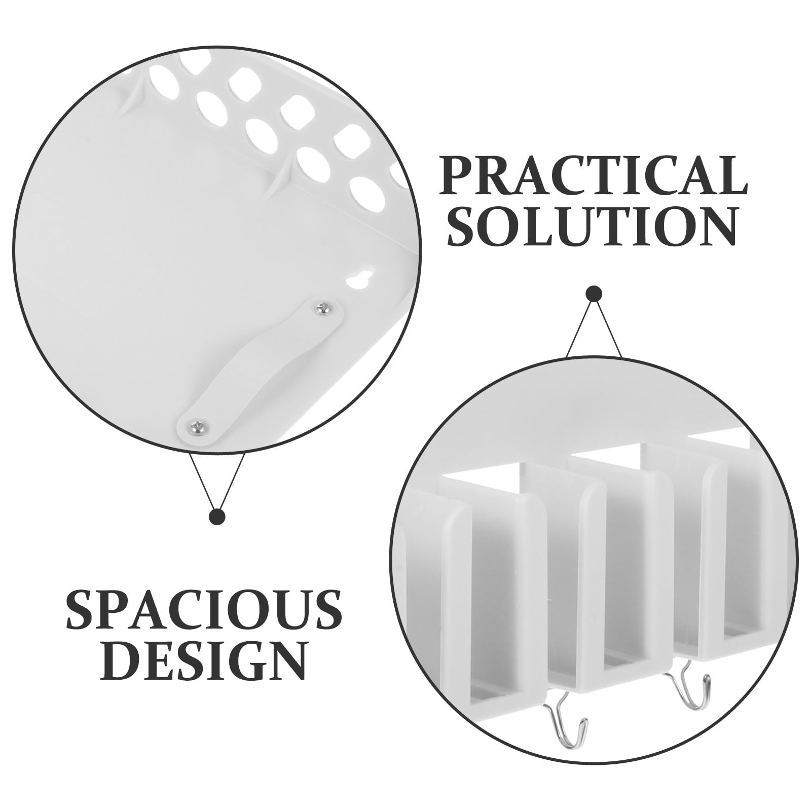 ULTECHNOVO Soporte de Pared para Cortapelos Profesional Blanco, Organizador para Tijeras y Herramientas de Peluquería, Estante Multifuncional para Máquina Cortapelos y Cepillos de Cabello,