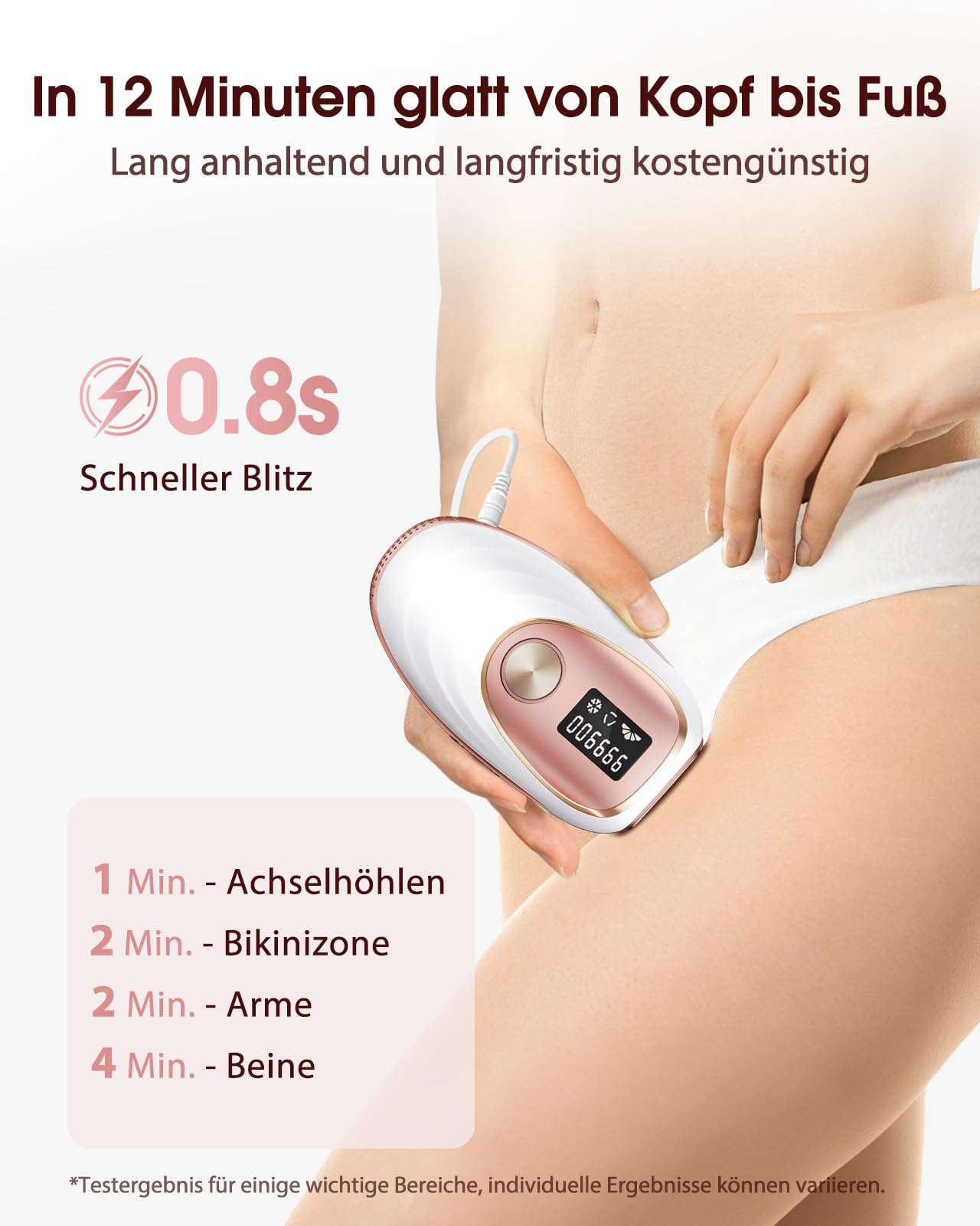 Haarlosy IPL Geräte Haarentfernung mit Kühlfunktion, 999,900 Lichtimpulse, 5 Energiestufen Schmerzfreie IPL Haarentfernung Laser Hair Removal für Frauen, Männer, Intimbereich, Körper und Beine - Rose - 5