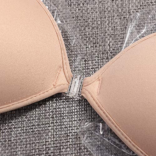 Soutien-gorge invisible Push Up Cache-mamelons sans bretelles Respirant Confortable Haute Viscose Cache-mamelons auto-adhésifs Soutien-gorge réutilisable Cache-mamelons En Sécurité/Beige Round