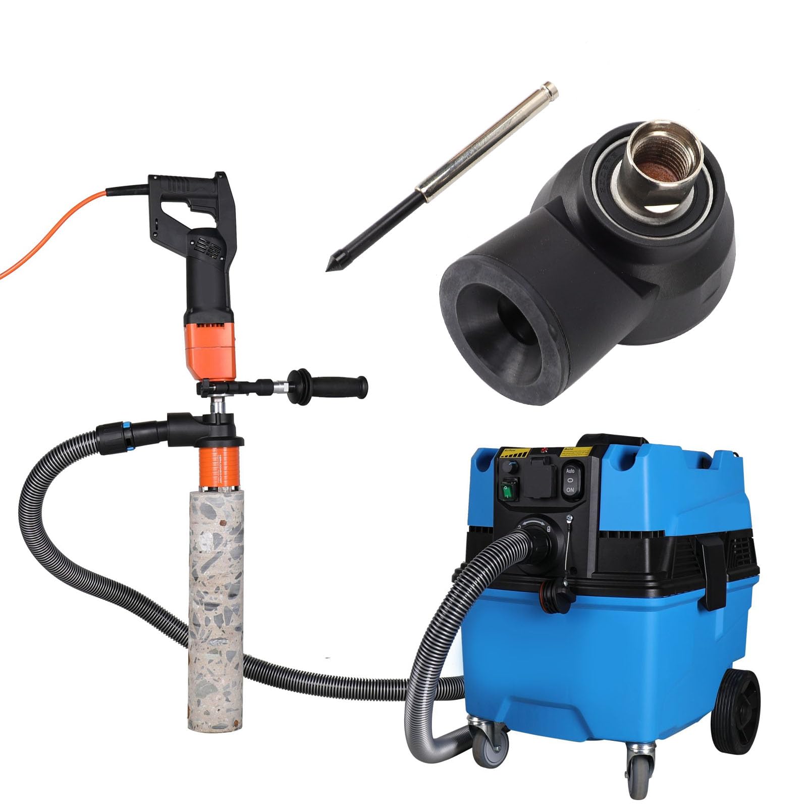 Fafeicy Adaptateur de Collecteur de Poussière de Forage à Sec M18 à M16 Couvercle Anti-poussière de Positionnement Précis pour Plate-forme de Forage D'eau avec Localisateur Central ABS