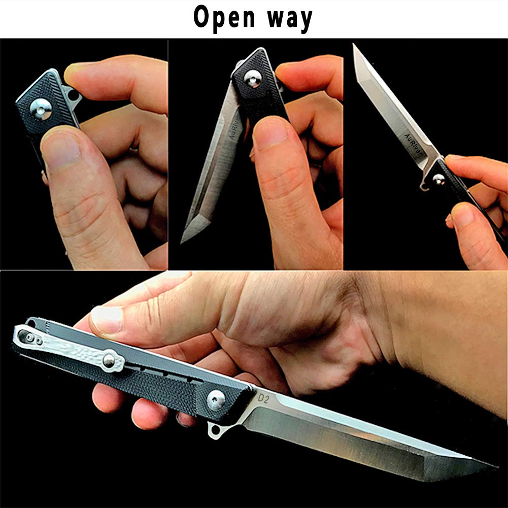 Klappmesser Taschenmesser Einhandmesser Survival Messer EDC Outdoormesser PF910 Schwarz