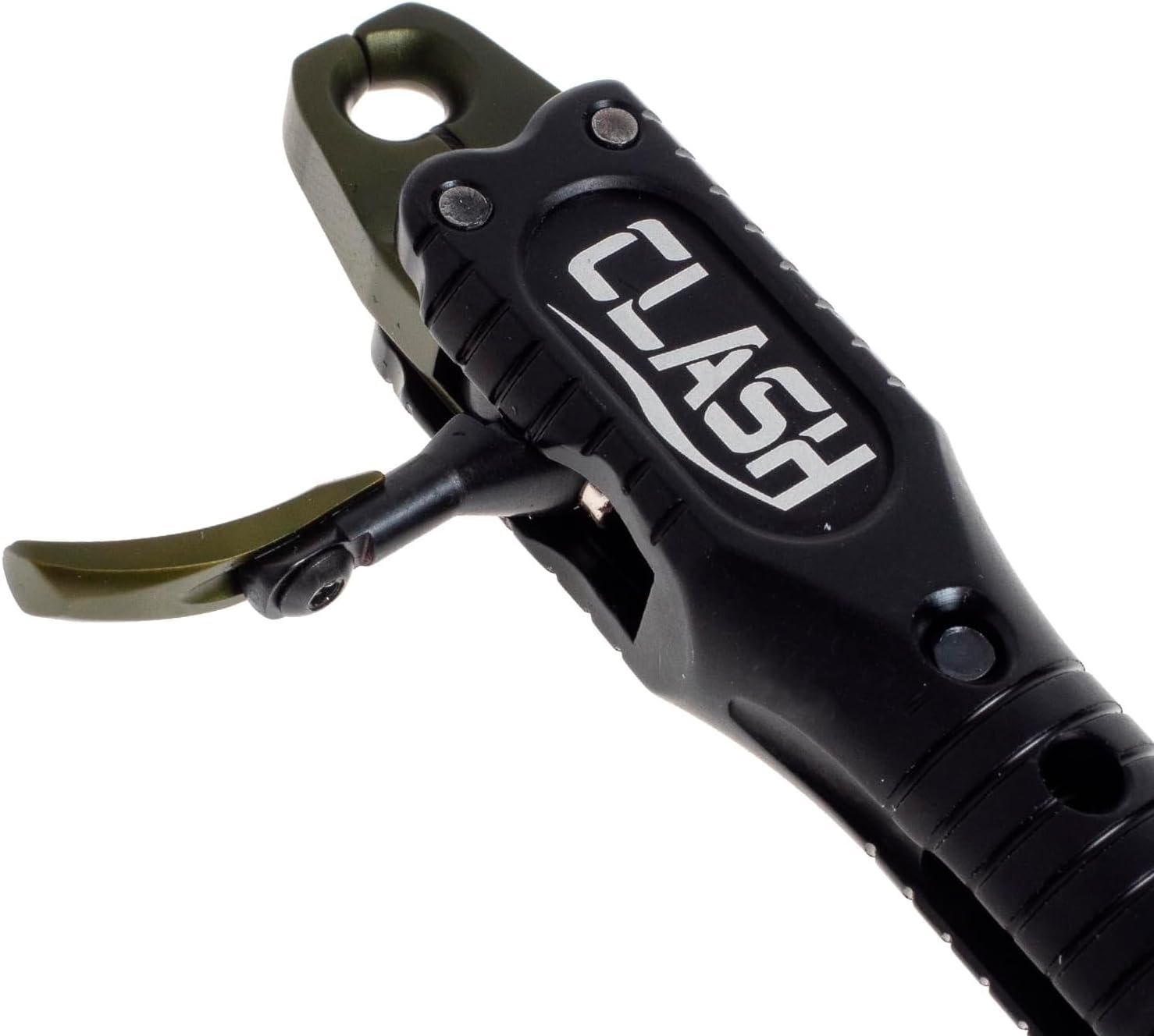 B3 Archery Clash Dual-Caliper Roller-Sear Fully Radiused Springless Archery Compound Bow Arrow Wrist Strap Release Aid w/Auto Close Jaws & Trigger, Adjustable Travel - Black, Swivel Stem Connector