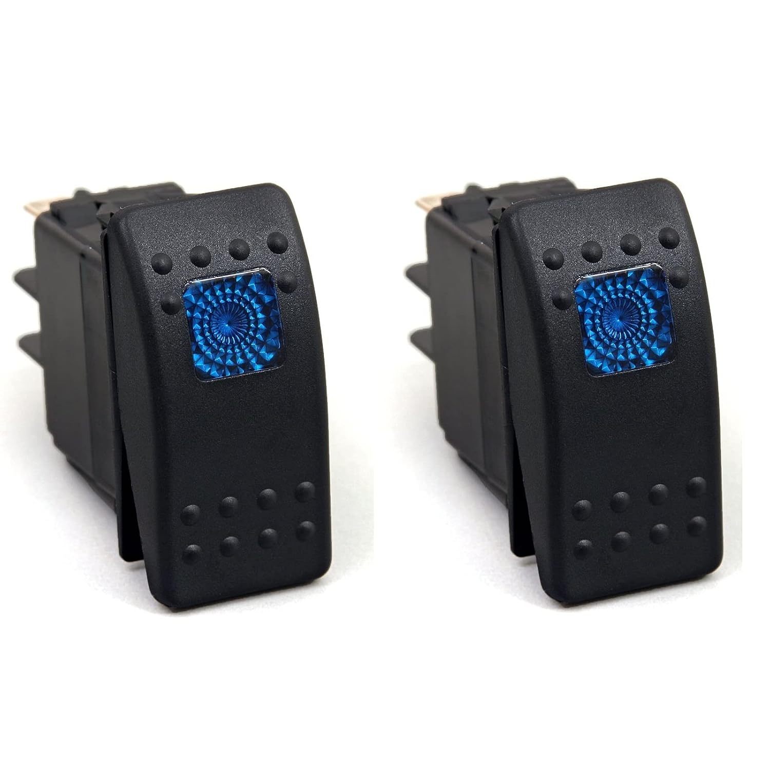 Amarine Made 12v 20 Amp Waterproof LED On/Off Boat Marine SPST 3P Rocker Switch with Light (Blue)