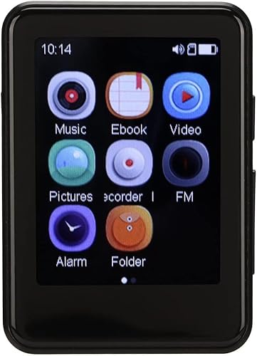 Reproductor MP3 MP4, reproductor de MP3 de alta fidelidad 5.0, pantalla táctil de 2.5 pulgadas, grabación de música con altavoz y radio para la