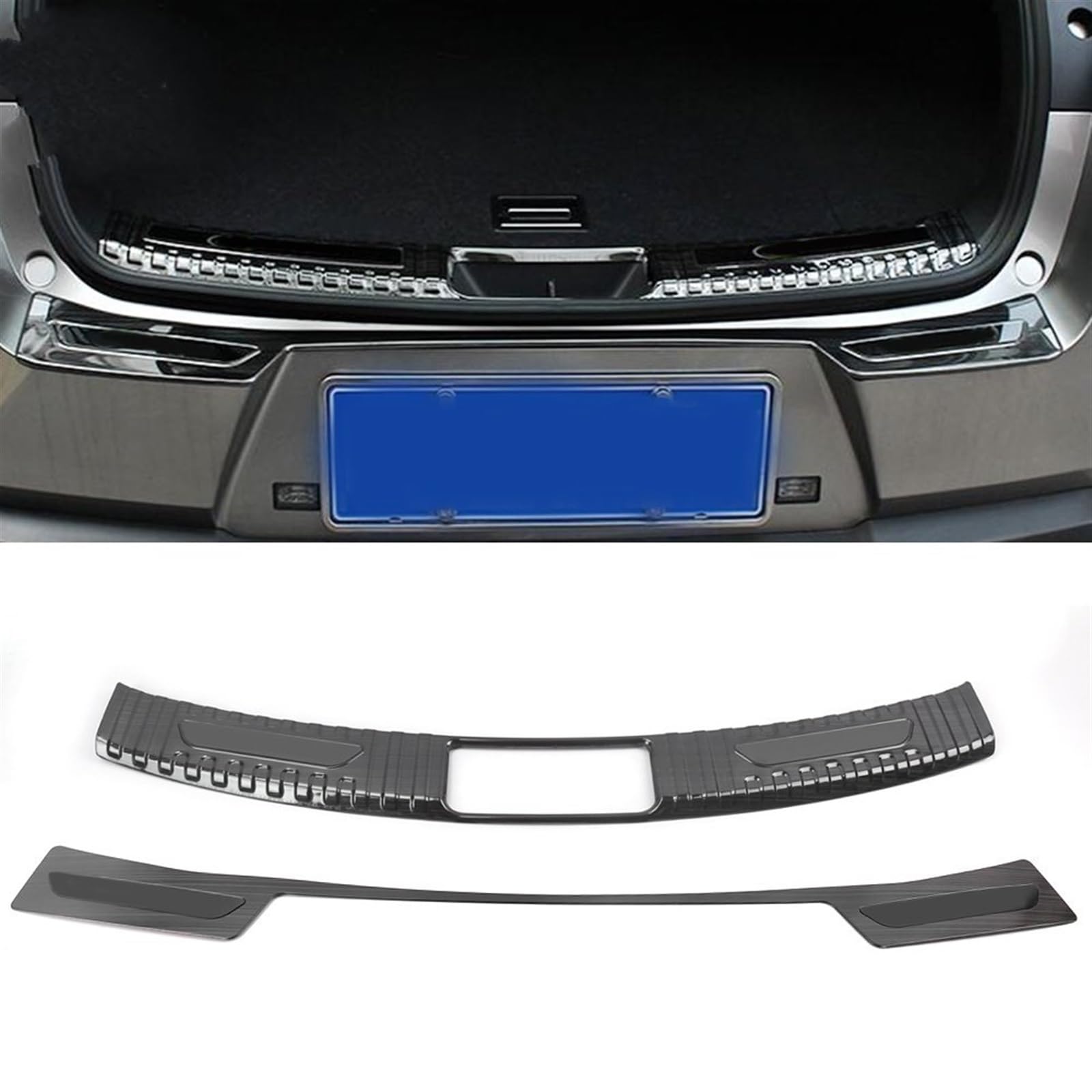 tira protectora de parachoques Protector de parachoques de maletero trasero de coche alféizar para cubierta de almohadilla cromada pegatina embellecedora UX ZA10 2019-2023(10)