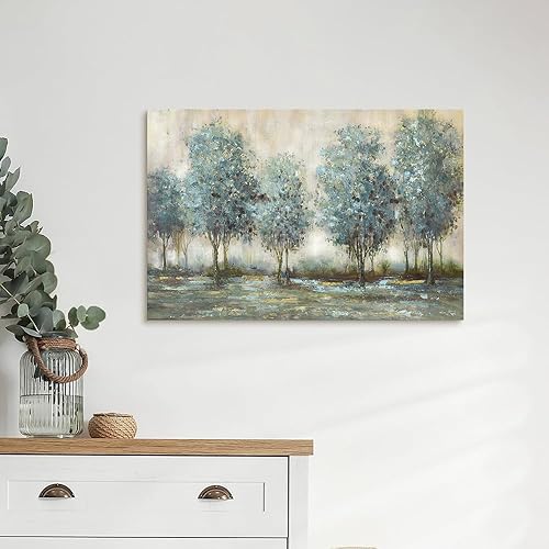 Miniatura 5 de Lienzo de pintura de árbol, arte de pared, bosque texturizado, paisaje, naturaleza, árboles, paisaje, ilustración, dormitorio, sala de estar,