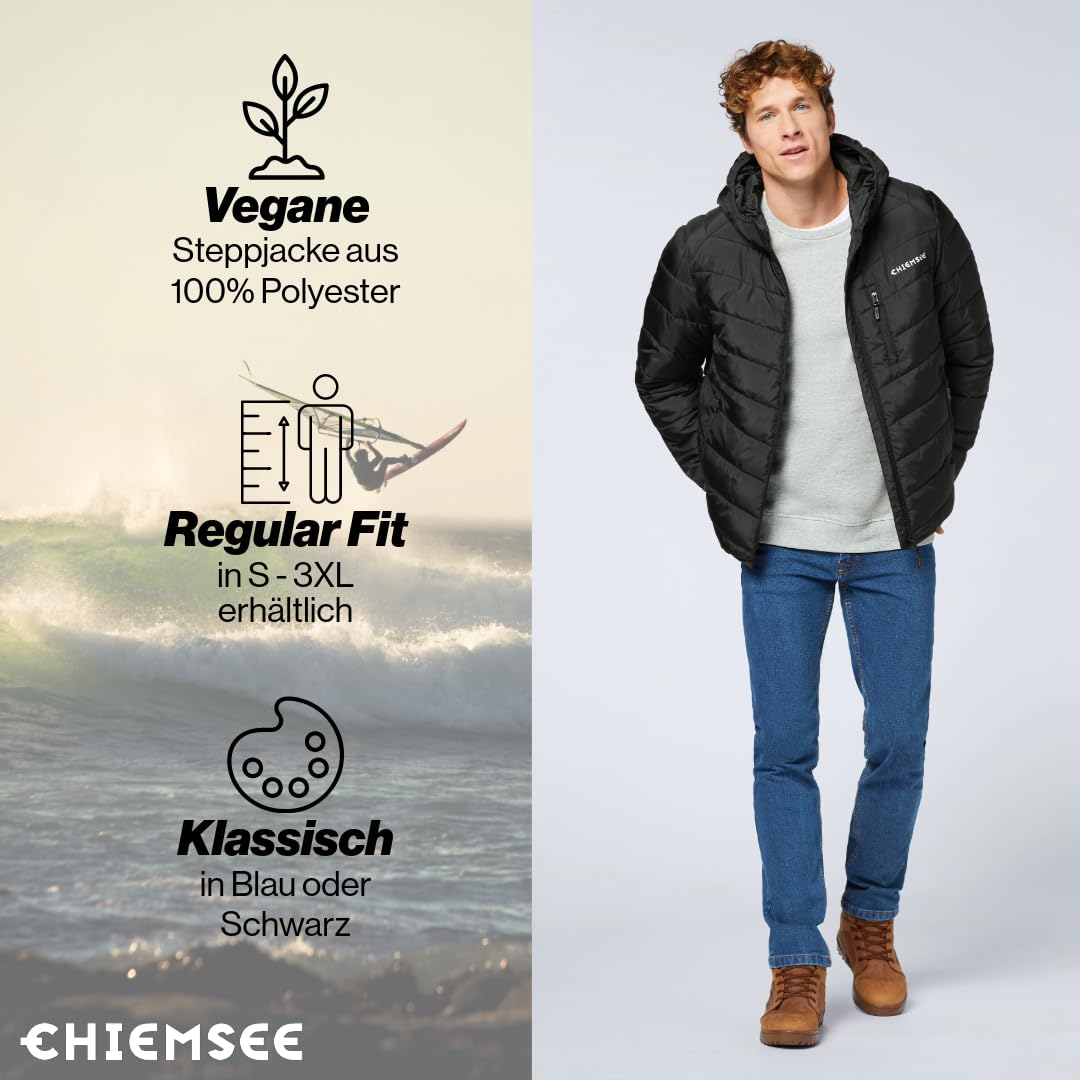 Chiemsee Steppjacke Herren 2 Farben S-3XL I Kapuze I ohne Daunen