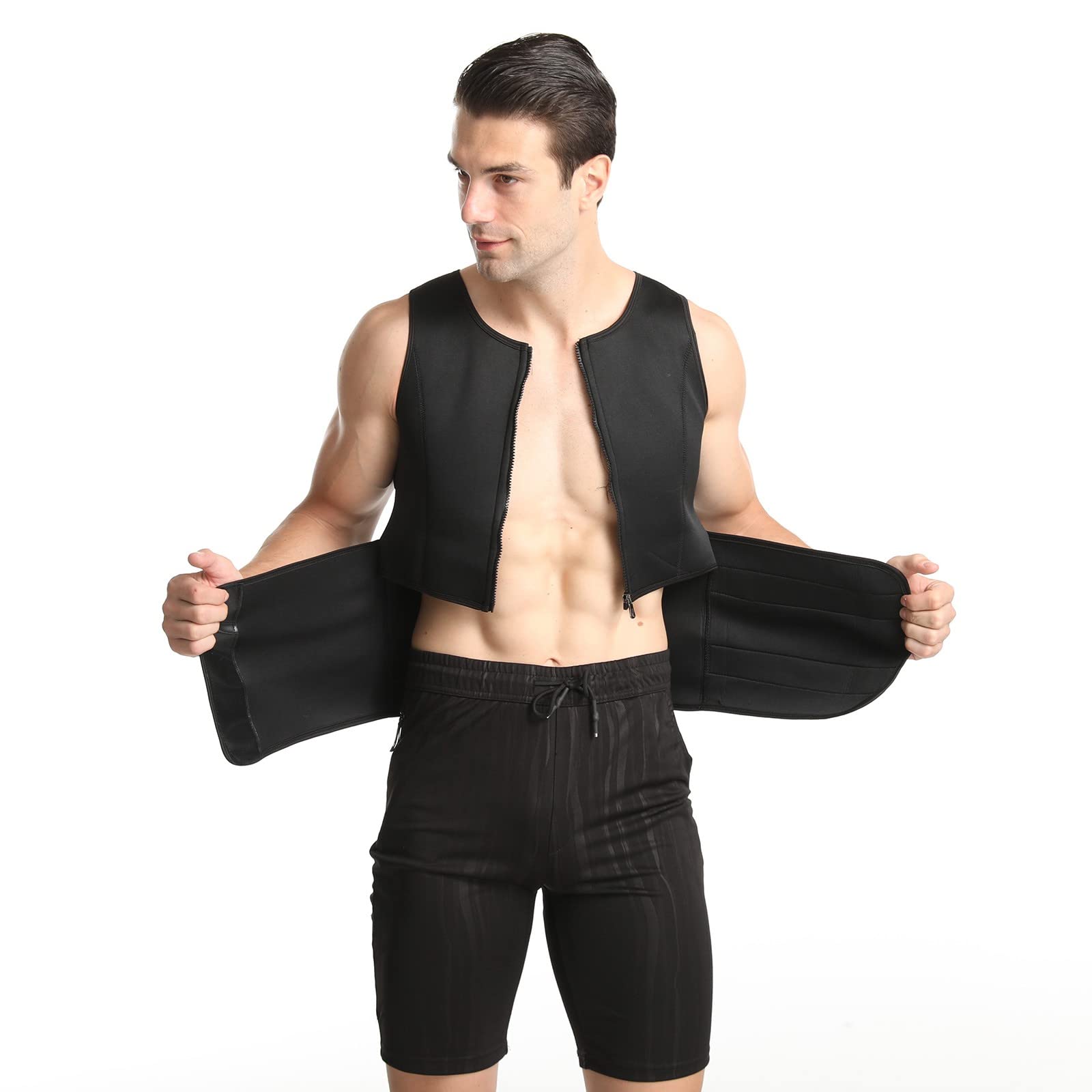 Débardeur Homme Corset Gaine Ventre Plat Sport Perko Tshirt Mal De Dos Percko Tee Shirt Debardeur T-Shirt Compression Vêtements Marcel Gainant Amincissant Vetement Sudation sous Maillot Corps