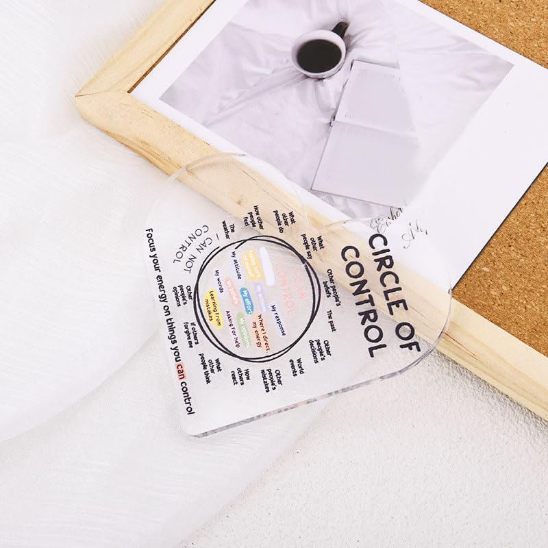 Heart Acrylic Plaque Inspirational Desktop Decoration Mental Health Motivational Gifts Physical Therapy Encouragement Office Acrylic Decor Circle of Control Desktop Decor for Living Room - Image 5