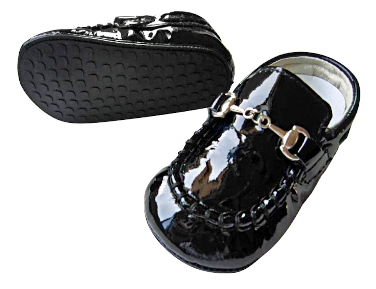 Trumfit Moccasin Baby Dress Shoes Leather and Patent Leather (1 (6-12M), Black Patent Leather)