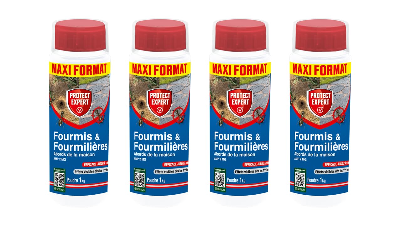 Poudres anti-fourmis Protect Expert 4x1Kg avec action choc et protection longue durée