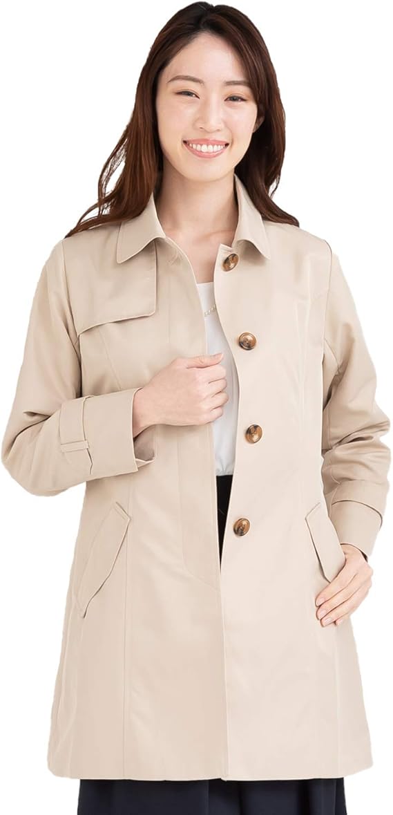 Amazon トレンチコート レディース スプリングコート トレンチ 春 ミドル丈 M L Ll 3l 4l 2127 1102 コート ジャケット 通販