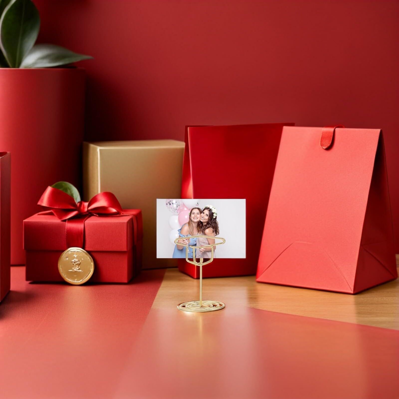 TOYANDONA Clip Portafoto per Laurea in Metallo Dorato, Set da 15 Pezzi Porta Biglietti da Visita e Porta Memo per Feste di Laurea e Ricevimenti