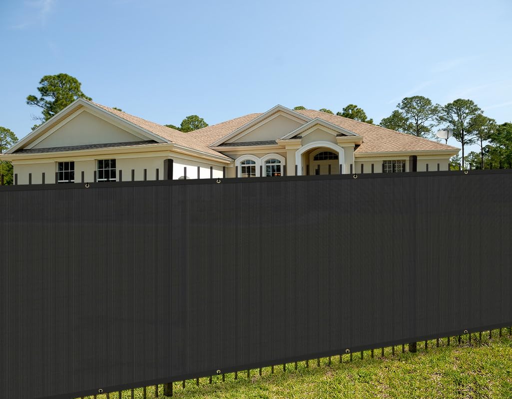 COARBOR5' x 30' Black Fence Privacy Screen Windscreen,with Bindings & Grommets, Heavy Duty for Commercial and Residential, 90% Blockage, (Available for Custom Sizes)