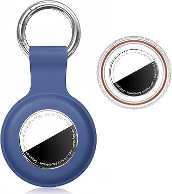 Linsaner Holder Case Keychain for AirTag 2nd Gen & 1st Gen, Dark Blue