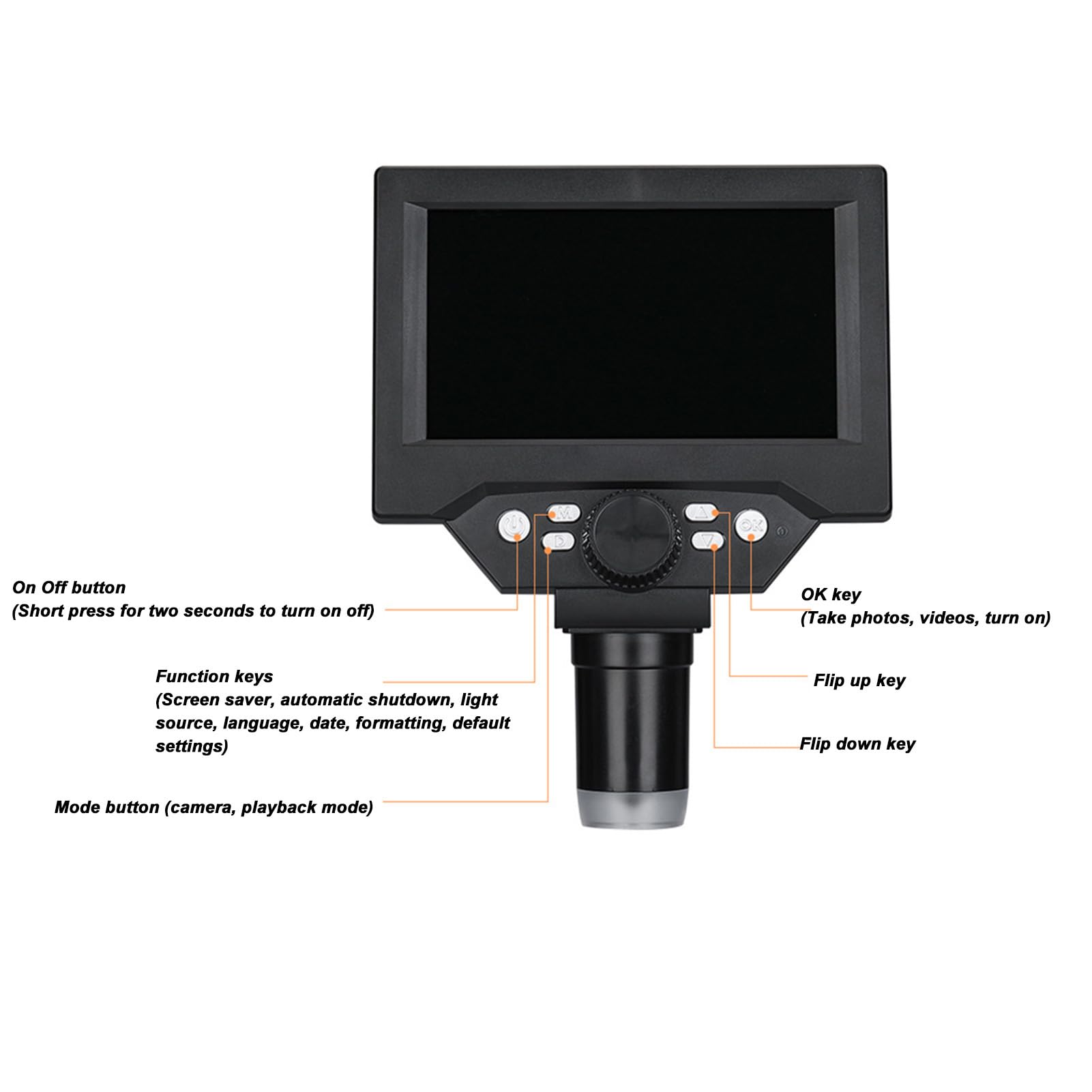 Marhynchus Mikroskop Cyfrowy, Wyświetlacz LCD HD o Przekątnej 5,5 Cala, 10 MP i Powiększenie 1000x Mikroskop USB z Podświetleniem LED, do Kontroli Spawania Naprawczego