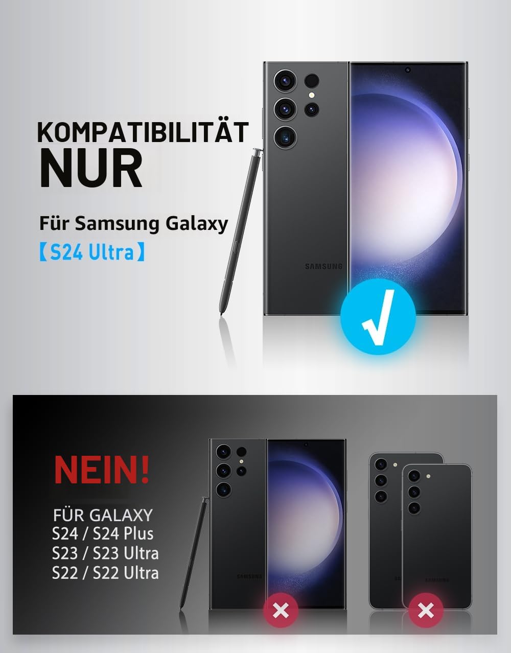 i-Blason Armorbox Schutzhülle für Samsung Galaxy S24 Ultra, MagSafe mit Kamera-Abdeckung, Ständer, [unterstützt kabelloses Ladegerät], 360-Grad-Ganzkörper-Hülle mit Displayschutzfolie und Ständer,