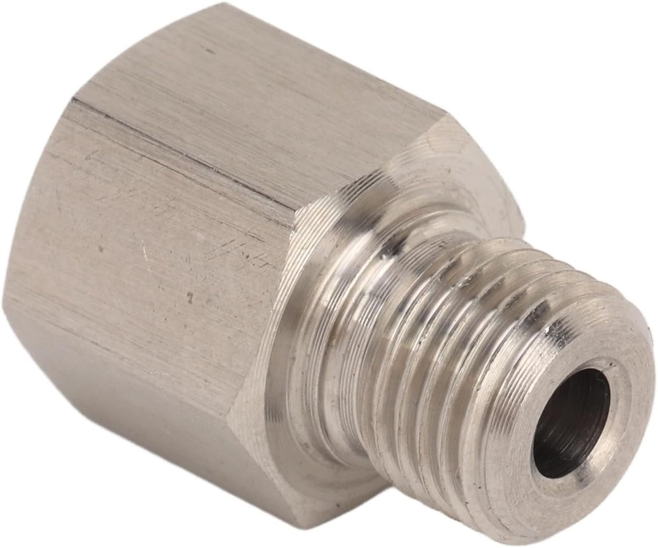 1/8in NPT Female to M10 x 1.0 Male Pressure Gauge Sender Adapter, Stainless Steel Oil Pressure Gauge Fitting, Leakproof Universal Sensor Adapter for Cars and Automotive Use