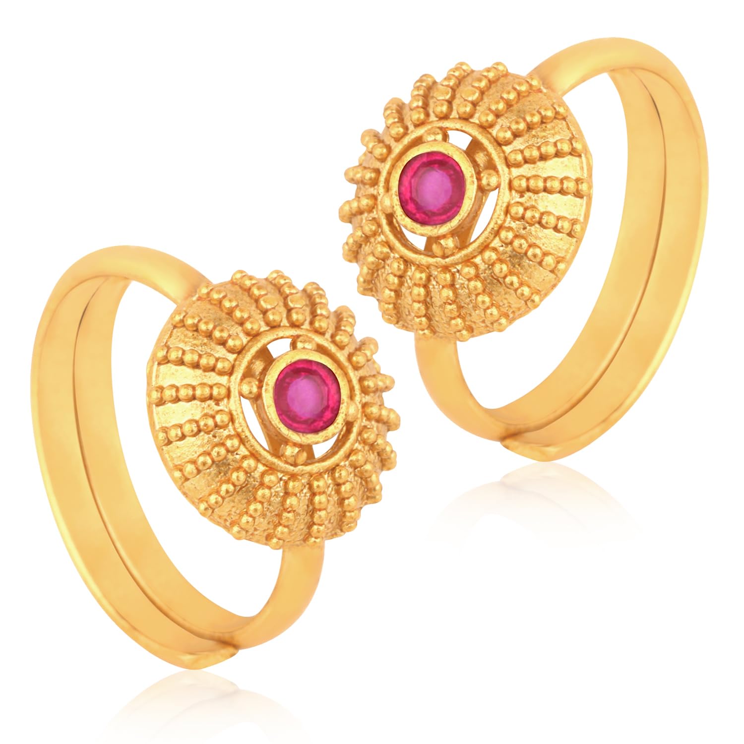 Peora Antique Gold Plated Rani Pink Synthetic Stone Studded Adjustable Toe Ring Bichiya Jewellery Gift for Women (B0DF5F1Y67) Amazon Price History, Amazon Price Tracker