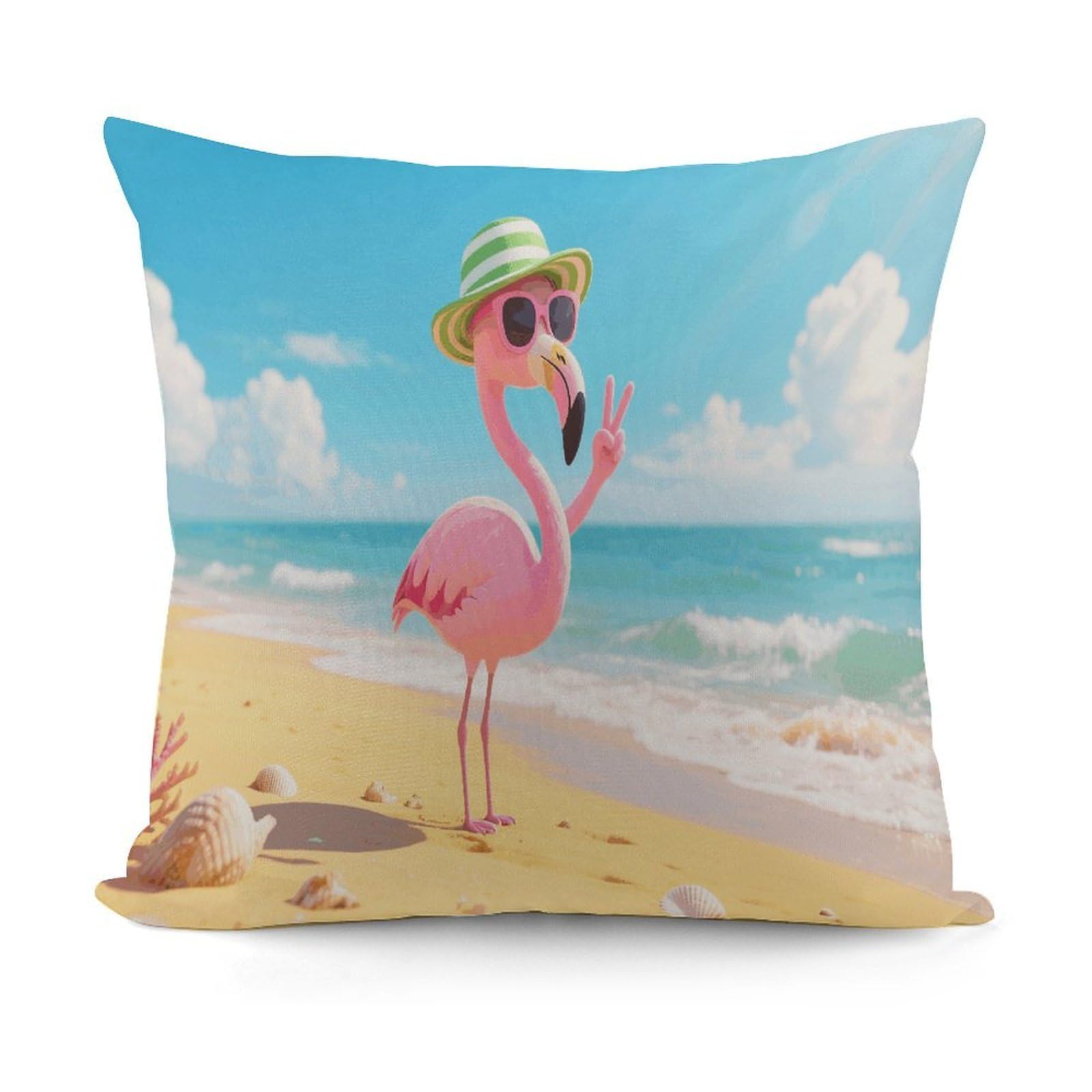 VstaDank Flamingo Throw Pillow Covers Fade-Resistant Removable Pillowcase Square Cushion Case Cozy Pillow Case Breathable Pillow Protector Soft Pillow Shams 18"x18"