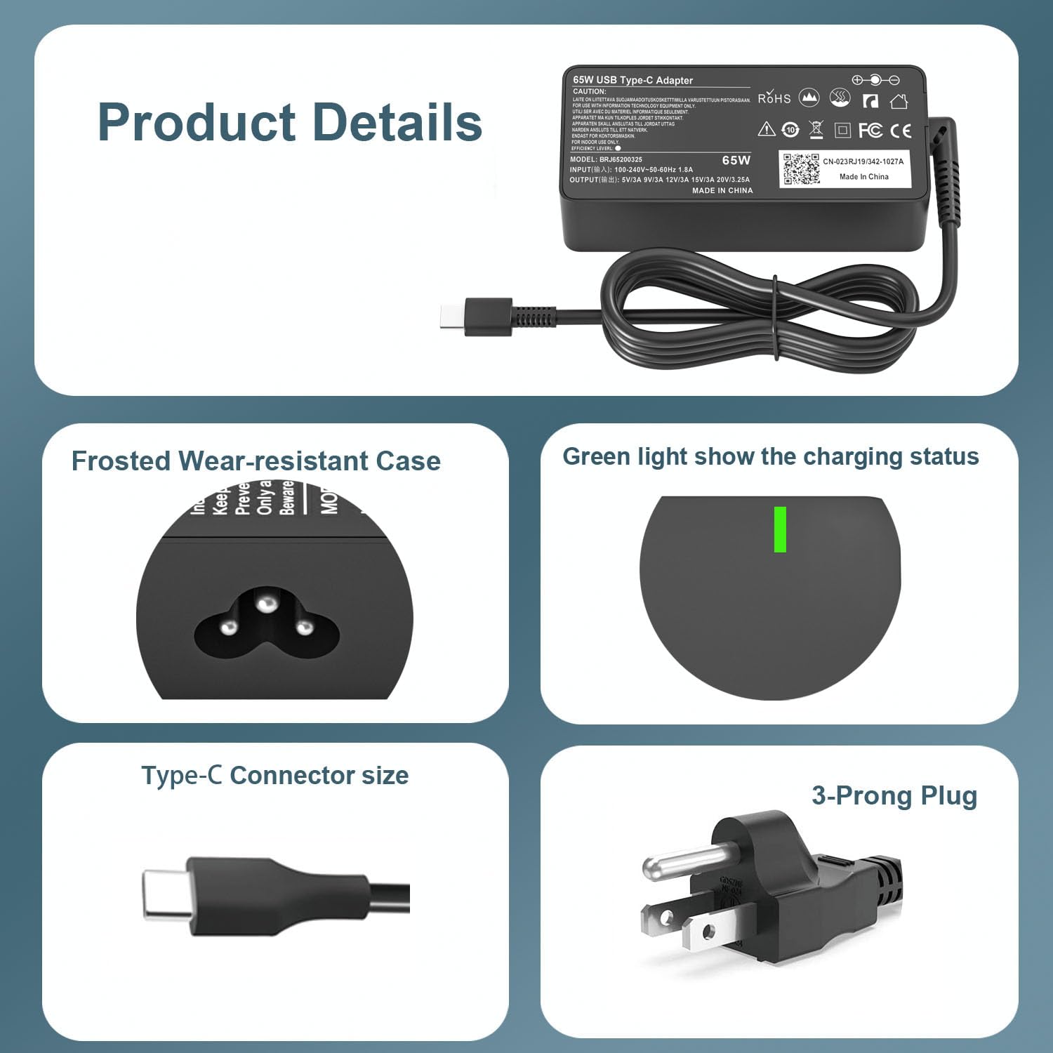 Amazon.com: 65W USB C Laptop Charger Fit for Dell Chromebook