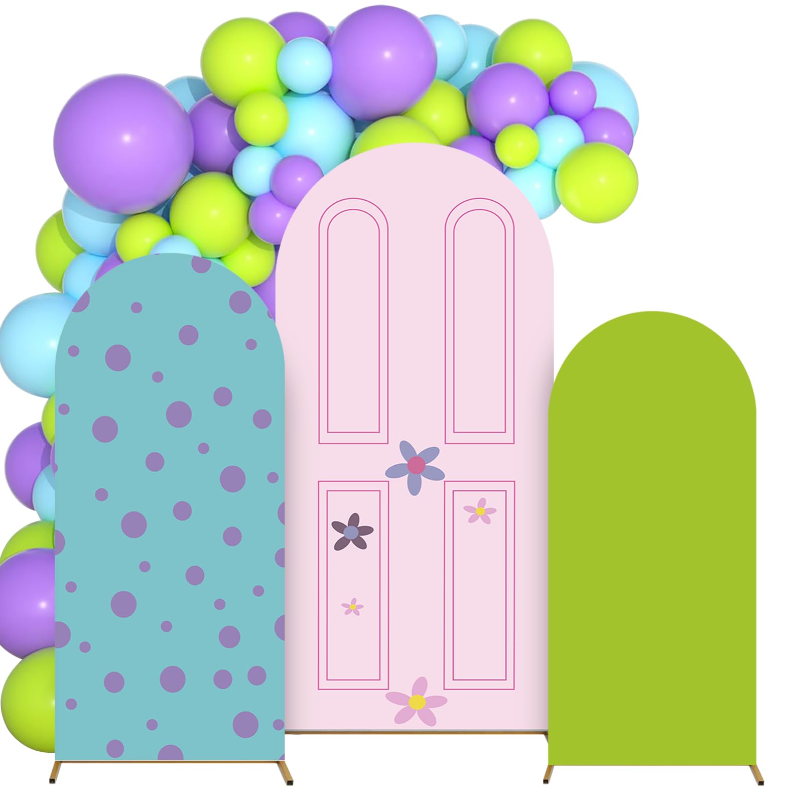 Photo 1 of ***MISSING BALLOONS***
3 Pcs Monster Arch Backdrop Cover Set 4/5/6FT Monster Themed Baby Shower Photo Background Decor Spandex Fitted Arch Cover for Wedding Bridal Shower Party Decorations
