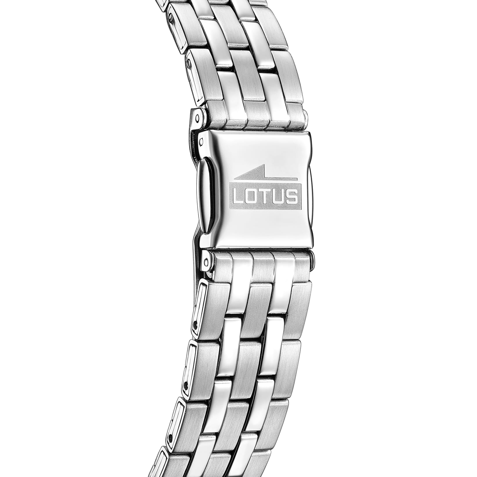 LOTUS Reloj Mujer Analógico de Acero Inoxidable 316l Plateado | Movimiento de Cuarzo, Cristal Mineral de Alta Resistencia, Resistente al Agua 5 ATM 18985/4, Square Series