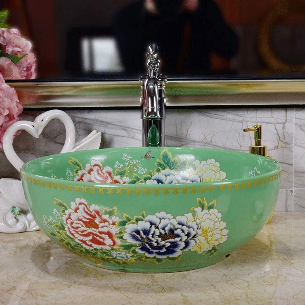 Amazon | 豪華 洗面ボウル 洗面鉢 洗面器 洗面シンク 陶器洗面 手洗い