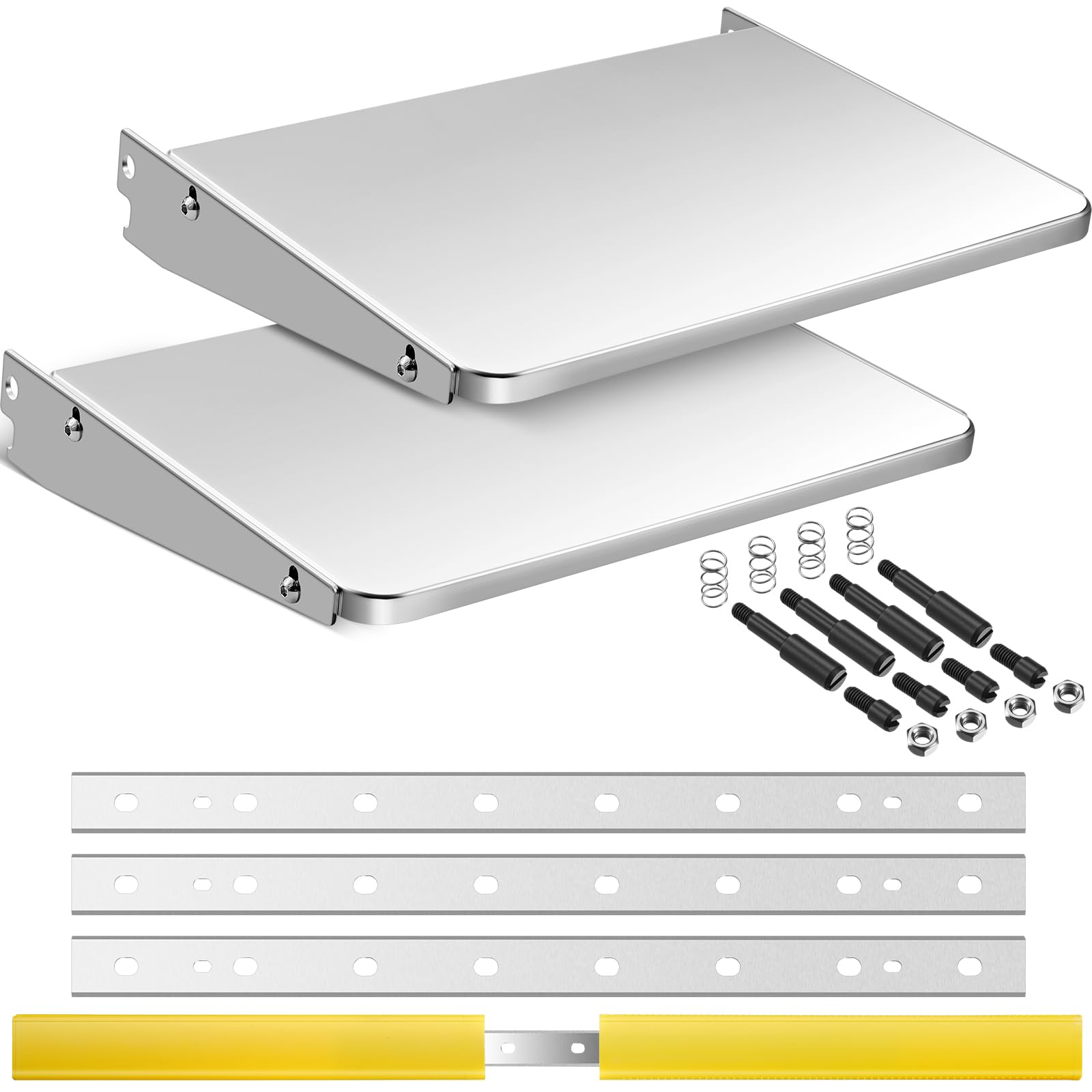 Photo 1 of Otoolling 2 Pack Planer Folding Table Compatible with Dewalt Dw735 Dw735x and 3 Pack 13-inch Planer Blades Heat Replacement Knives, Provide 9 Inch Support on Each Side(Silver)