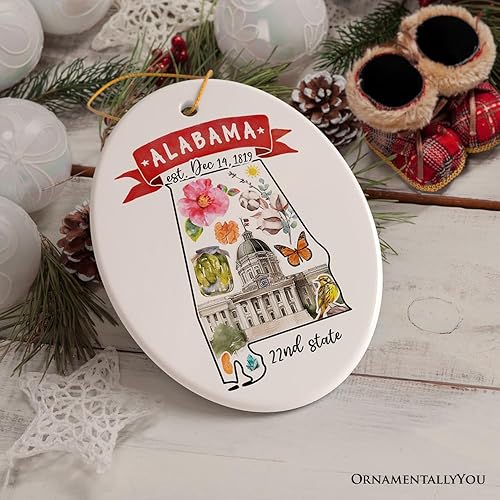 Miniatura 6 de Temas artísticos del estado de Alabama y puntos de referencia de adorno navideño