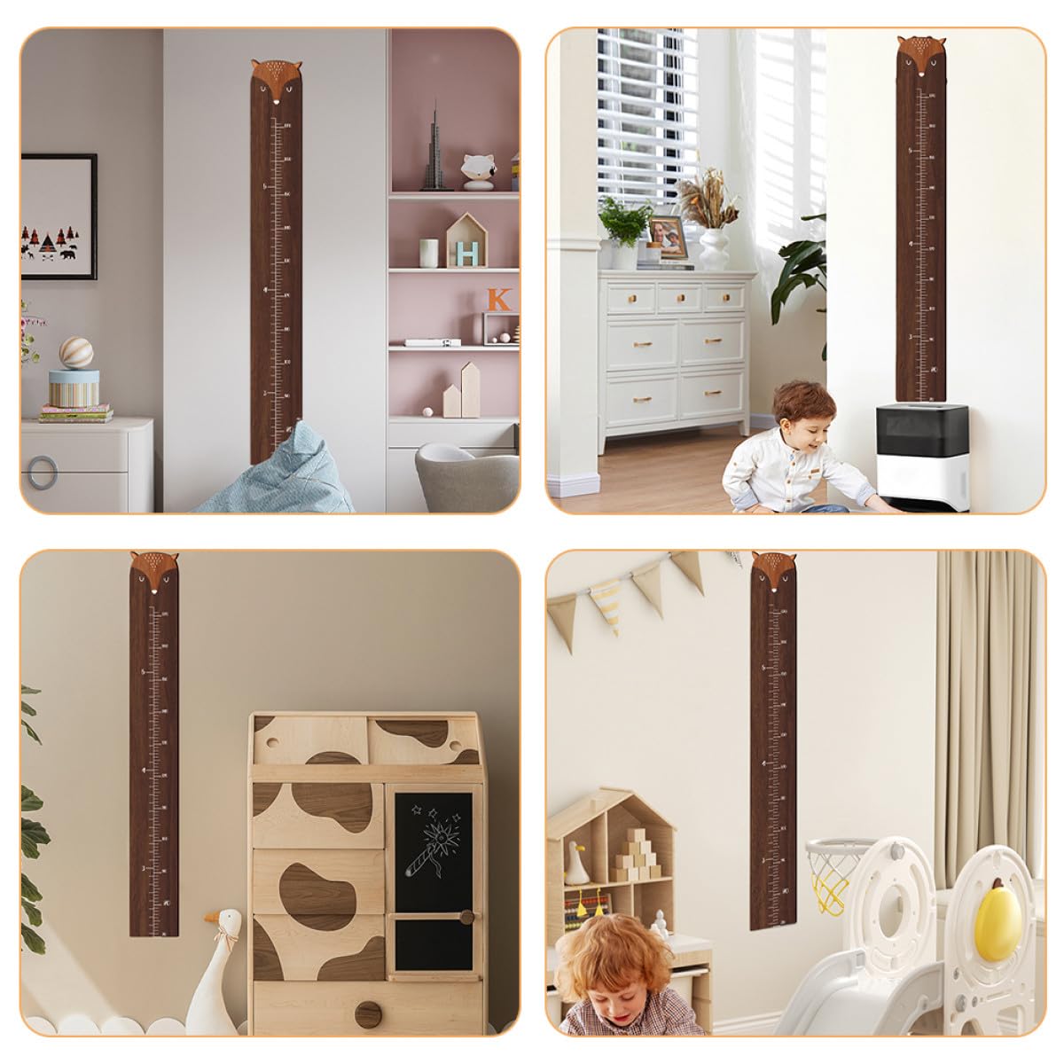 MAGICLULU Tabla de Altura Patrón de Dibujos Animados Diseño de Jirafa de Madera para Niños Medidor de Crecimiento Infantil para Decoración de Habitación