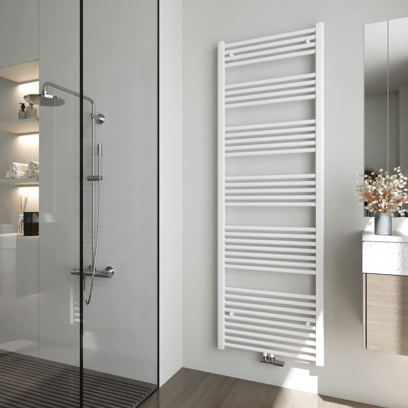 Badheizkörper 1800 X 600 Mm In Weiß Gebogen – Stylischer Handtuchwärmer Für Dein Badezimmer