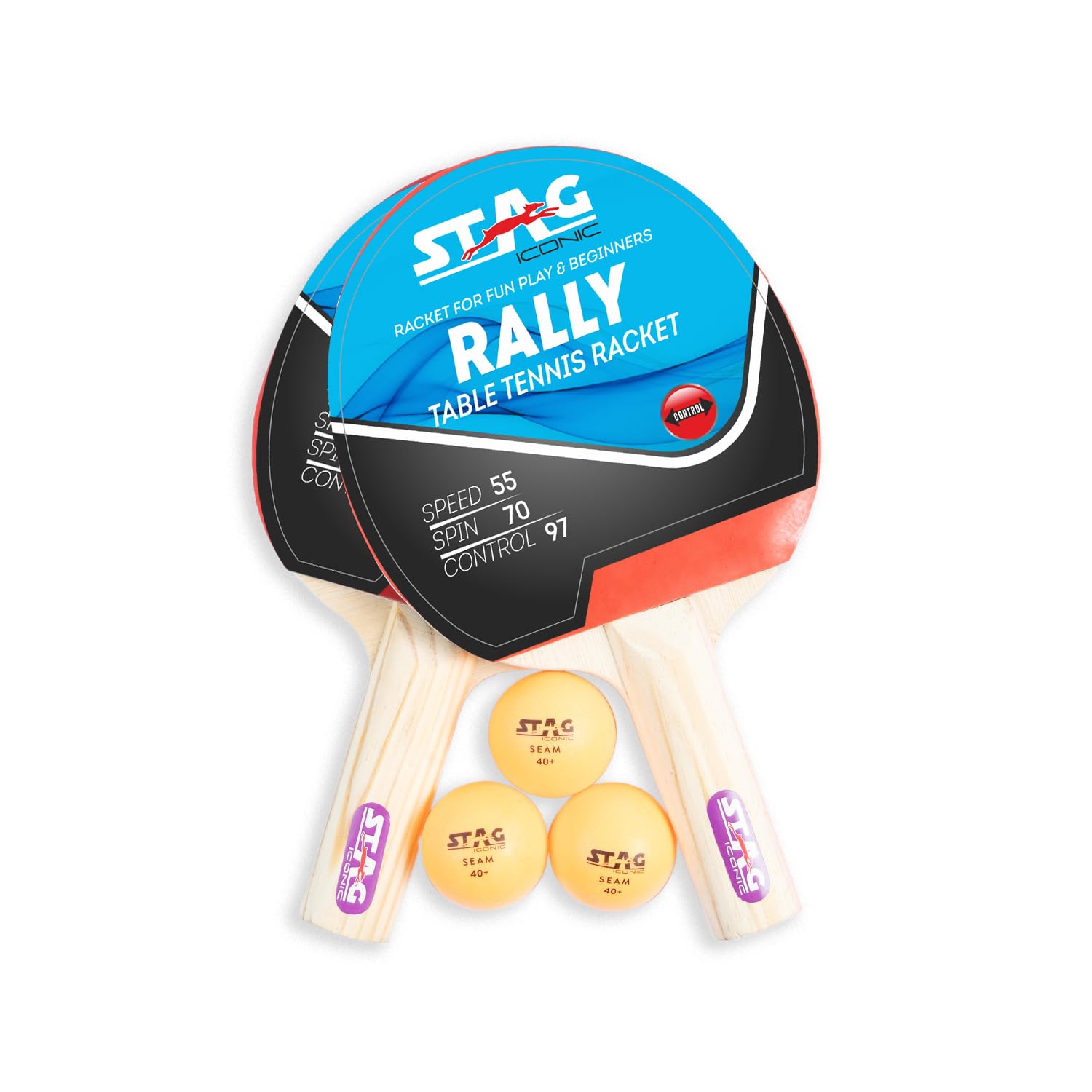 Stag Iconic Rally Recreational Ping Pong Paddle Multiset - Table Tennis Rackets and T.T Balls Included| All-in-One Table Tennis (T.T.) Playset - Table Game Accessories (B0CMTJDCTH) Amazon Price History, Amazon Price Tracker