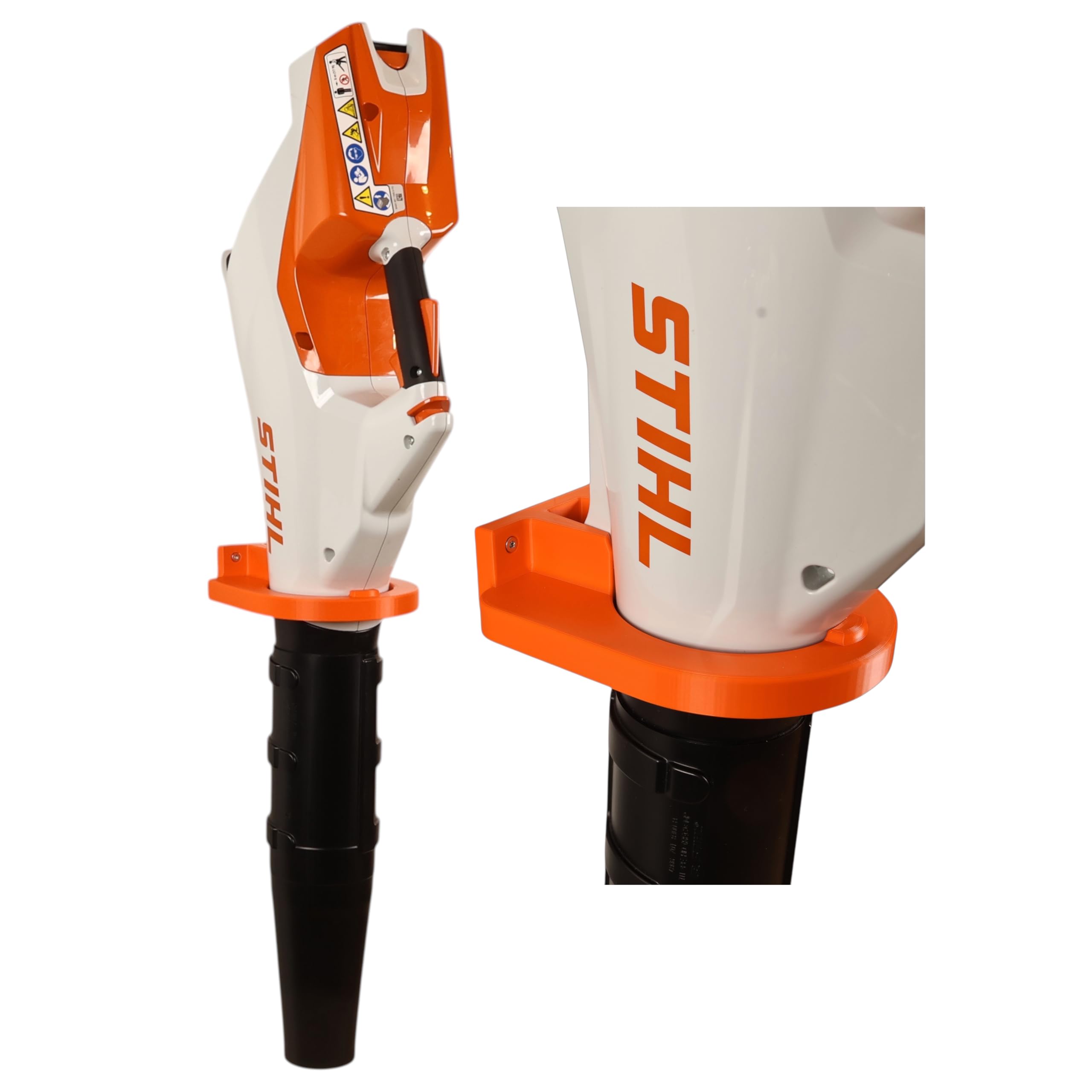 Halterung passend für STIHL BGA 86 Akku Laubbläser AP System Wandhalterung Gerätehalterung Zubehör Befestigung (Orange)