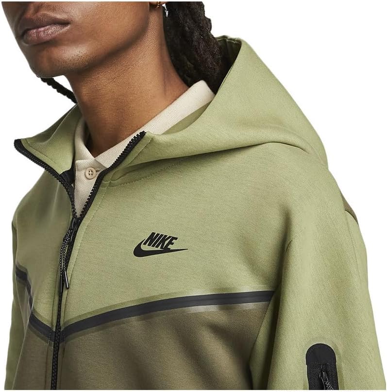Nike Men's Sportswear Tech Fleece Men's Full-Zip Hoodie Sweatshirt Jacket Green (as1, alpha, 2x, regular, regular, XXL)