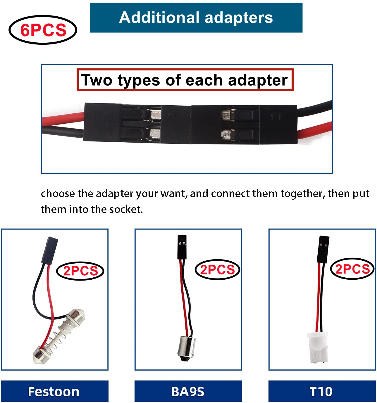 Kit 6 Luci LED COB 48-SMD Per Auto - Luci Interno Tetto, Porta, Targa, Bianco Brillante 300 Lumen - Foto 6