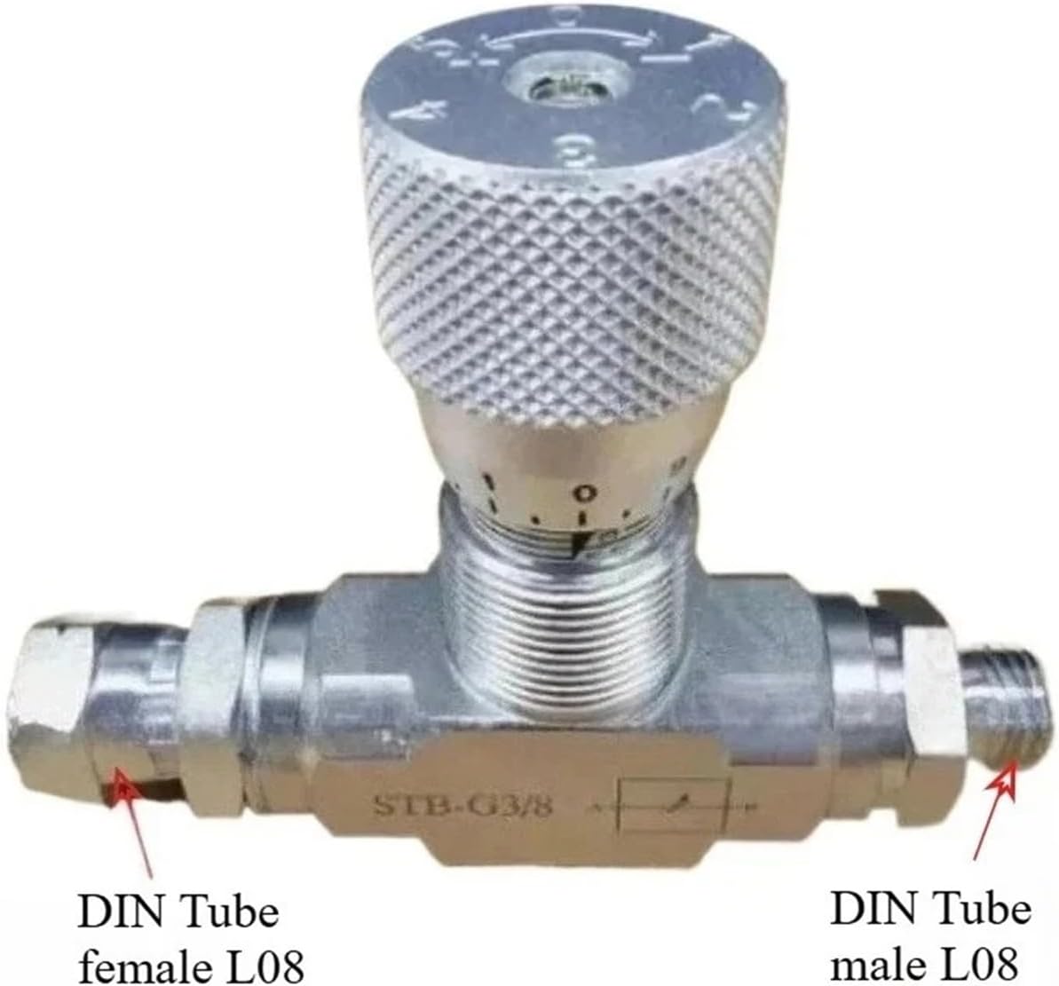Bidirectional Hydraulic Restrictor Valve STB-G3/8 - Flow Control Valve with L08 Connector