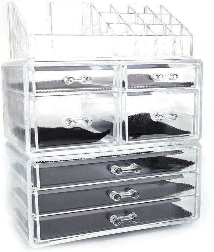 LKOP Cosmetic Makeup Display Case Lipstick Jewel Holder Storage Organizer w/Drawer Cosmetic-display-cases Makeup organizer Bathroom organizer Makeup bag Storage cabinet Bathroom storage Makeup