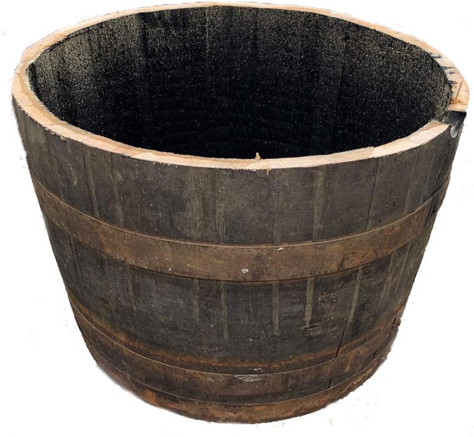 Cheeky Chicks Large Recycled Solid Oak Whisky Cask Rustic Planter for Garden