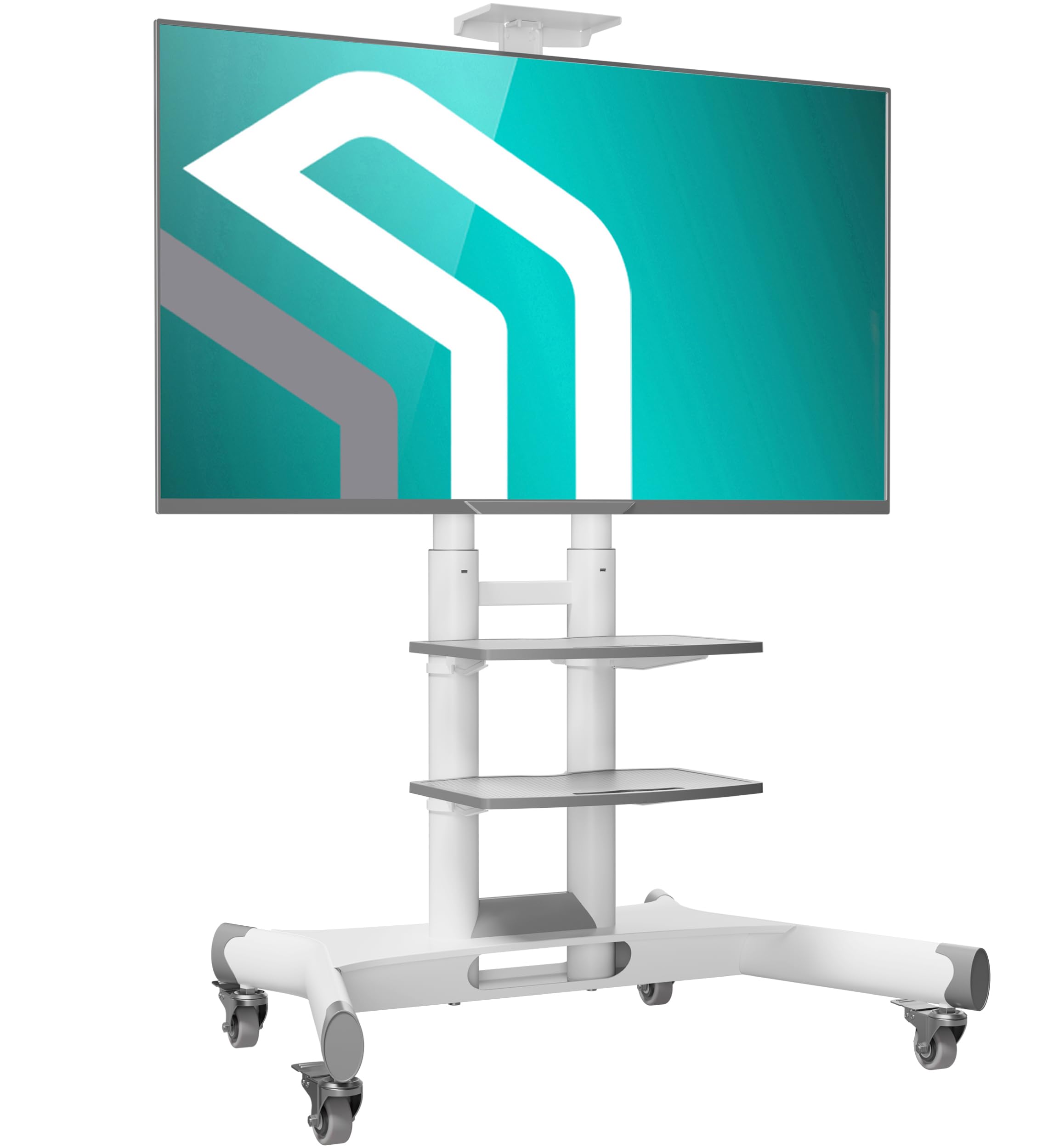 piattaforma tv mobile regolabile 100x100 cm white